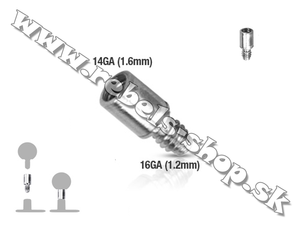 Predĺženie závitu 1,6 mm