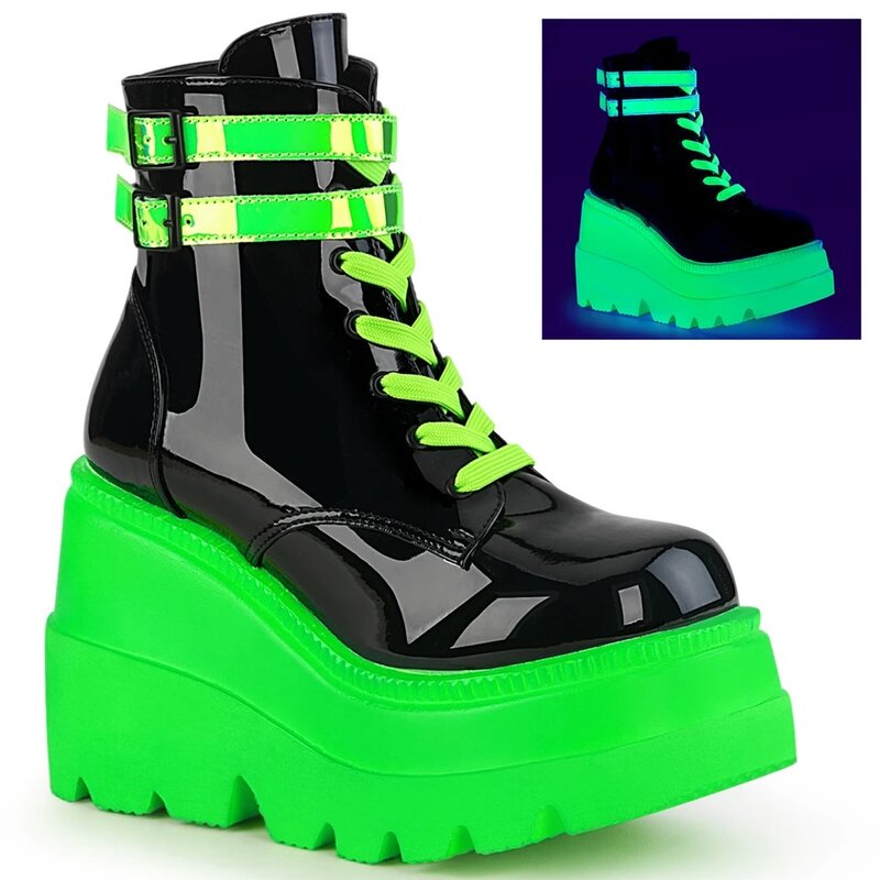 Topánky "DemoniaCult - Shaker-52 UV Neon Green"