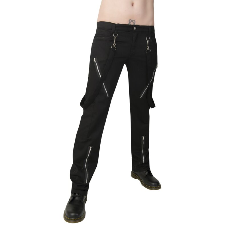 Nohavice " Black Pistol Jeans Trousers - Punk Pants Denim"